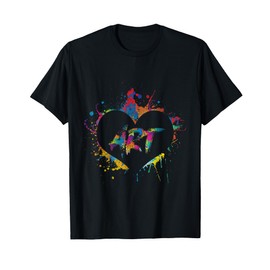 Colorful Art Heart Painter Valentines Day Gift Artist T-Shirt
