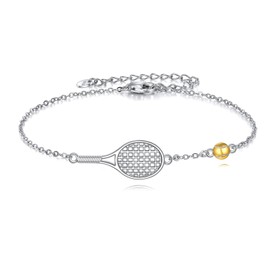 HOPEEZZ S925 Sterling Silver Tennis Anklet For Women Tennis Jewelry (tennis, bracelet,7+2inch)