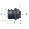 REKUBIK Tank Feed-Through Quick Push Flange Connection Male Thread Size