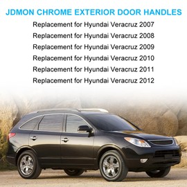 JDMON Chrome Exterior Door Handles Replacement for Hyundai Veracruz 2007-2012 Front Rear Left Driver Right Passenger Outside Outer Door Handle Set Replacement for 82651-3J010 82651-3J000 82652-3J000
