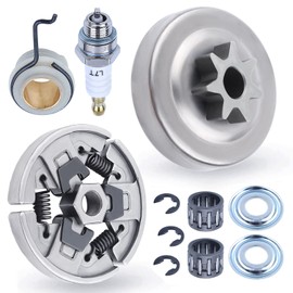 Adefol Sprocket Clutch Drum 3/8" 7T Needle Bearing Kit for Stihl MS290 MS390 029 039 MS310 Chainsaw Replacement Parts with Worm Gear Washer E-Clip Spark Plug for 11296402000