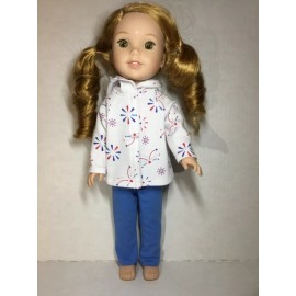 Handmade Fireworks Hoodie Pants Fits 14.5” AG Wellie Wishers Glitter Girls Doll Clothes