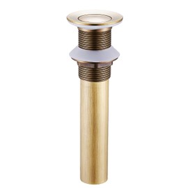 Wellsum Bathroom Faucet Vessel Vanity Sink Small Pop Up Drain Stopper Without Overflow, Antique Brass Sink Drainer