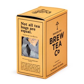Brew Tea Co - Darjeeling Tin - Darjeeling Black Tea Teabags, Made with Rolled Whole Tea Leaves - Honeyed, Floral Flavour (15 Teabags)