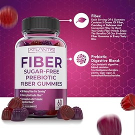 Sugar Free Prebiotic Fiber Gummies for Adults - Fiber Supplement Formulated with 5G Fiber & 5.4G Prebiotic Digestive Blend. Supports Gut Health & Promotes Healthy Digestion - 2-Pack (120 Gummies)