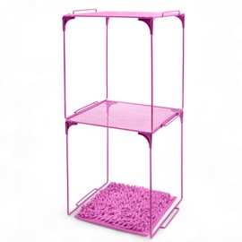 Ninehaoou 3 Pcs Locker Organizer Shelf and Carpet Decorating Kit Stackable Extra Tall Locker Organizer Back to School Essentials Metal Shelf and Rugs for Classroom School Office Work Bathroom Kitchen