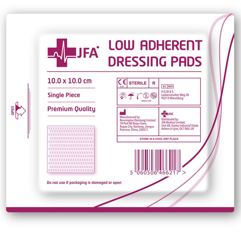 Low Adherent Sterile Absorbent Wound Dressing Pad 10cm x 10cm