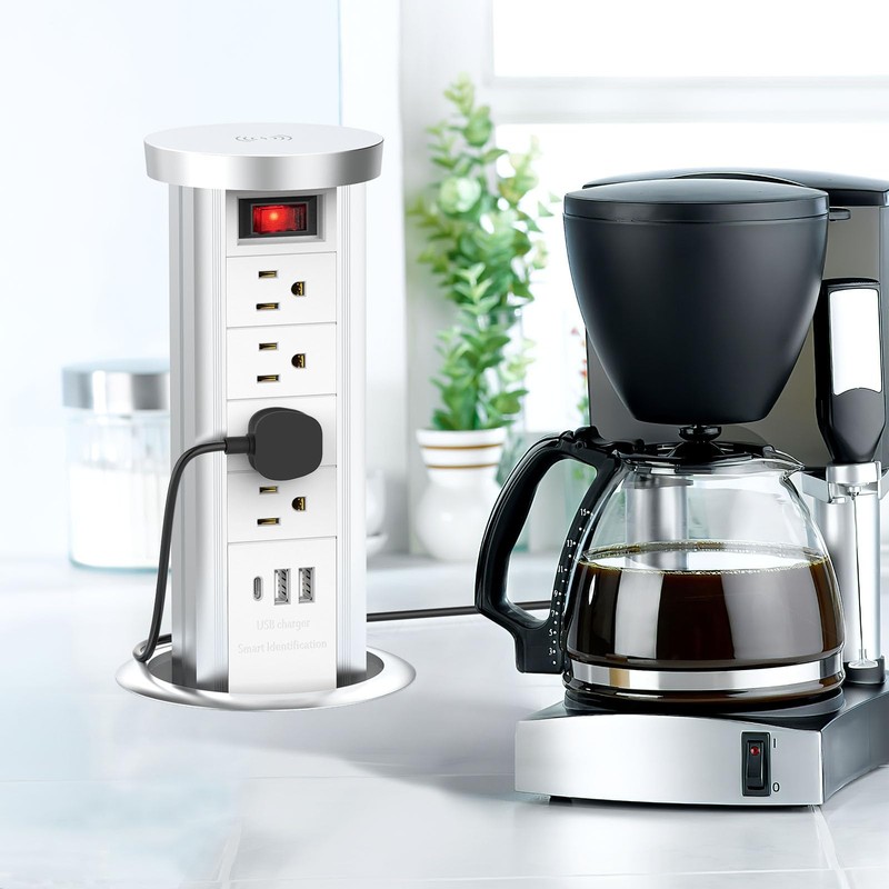 Pop Up Outlet for Countertop with PD 20W USB C,