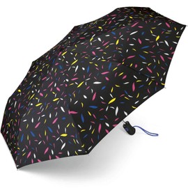 Esprit Easymatic Light Little Leaves Pocket Umbrella, black