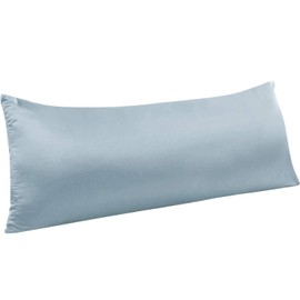 NTBAY Zippered Satin Body Pillow Pillowcase, Silky Slip Cooling Body Pillow Cover, Long Side Hidden Zipper, 20 x 54 Inches, Silver Grey
