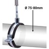 SKIR'CO Black Rubber Coated Pipe Clamps for 75-80mm Pipe Wall
