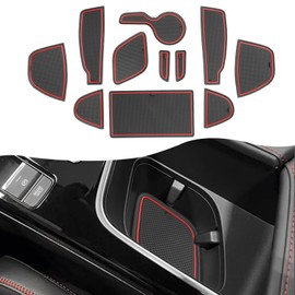 SXCY for 2025 Acura ADX Accessories Cup Holder Inserts Liner 2025 ADX Door Slot Mats for 2025 Acura ADX Accessories 2025 ADX Center Console Liners Waterproof Anti-dust Mats(Red)