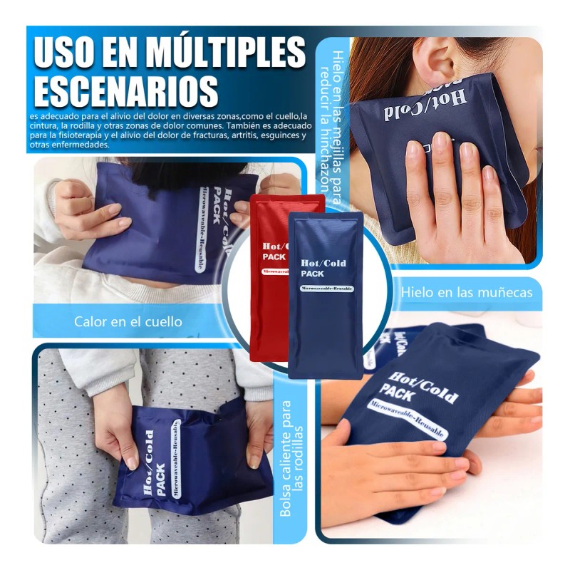 Compresa De Gel Frío Calor De 4 Piezas Terapia Reutilizable