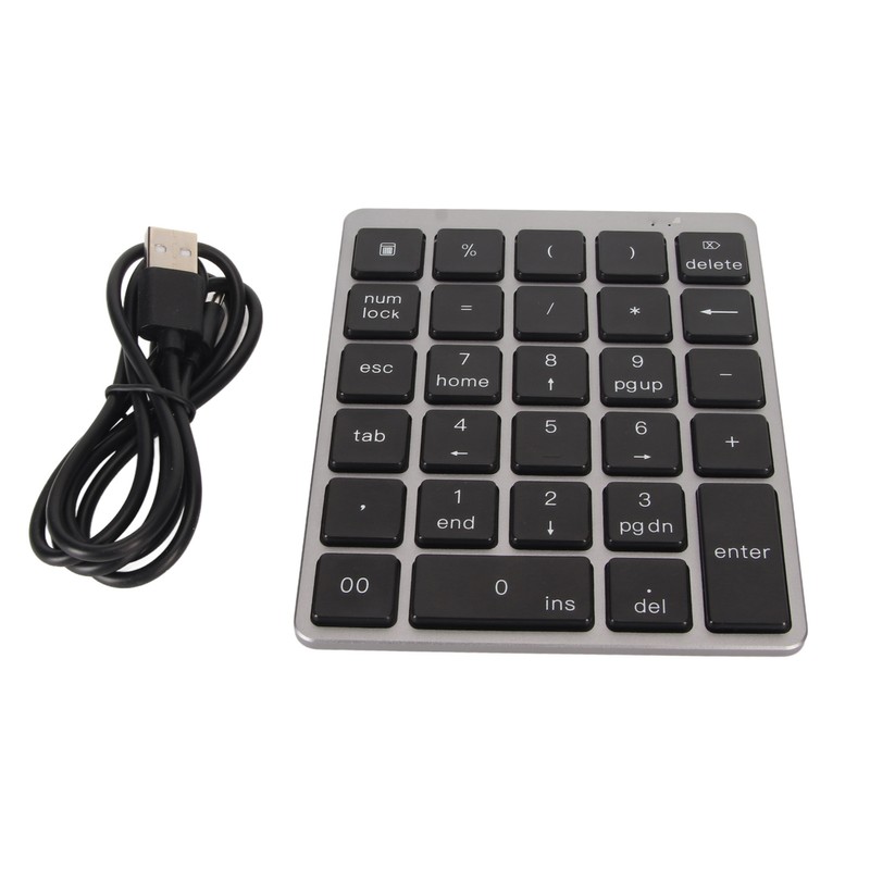 Numeric Keyboard Mini USB Rechargeable Wired 28 Keys Thin Portable