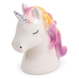 Truu Design, Cute Novelty Ceramic Unicorn Kids Money Bank, 4 x 2.8 inches, Multicolour