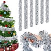 CLHXWU Pack of 6 12 m Christmas Tinsel Garland, Silver,