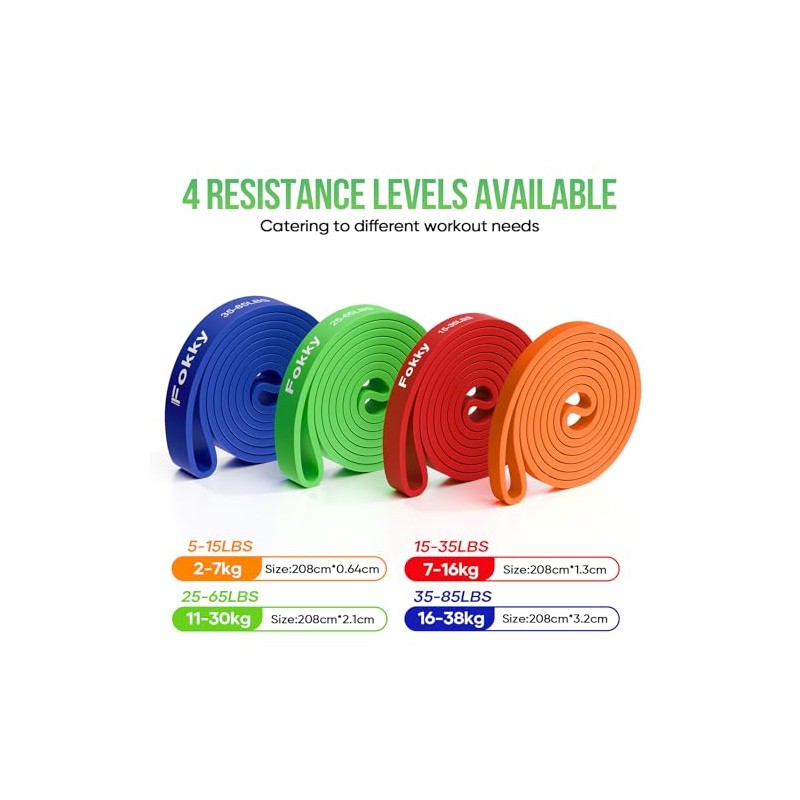 Fokky Resistance Bands Set with Door Anchor and Carry Bag