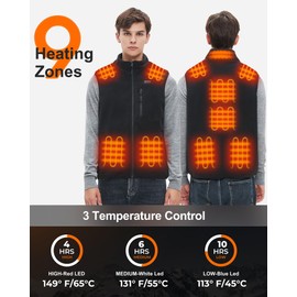 Hecusma Fleece Heated Vest for Men with Battery Pack 16000mAh 7.4V, Warming Mens Heated Vest, Fleece Heating Vests for Men Hunting-L