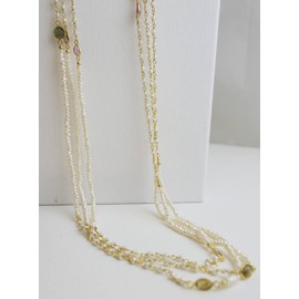 Freshwater Cultured Pearl and Tourmaline Gold-Plated Sterling Silver Necklace 166 cm