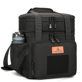 HSHRISH Expandable Xlarge Tactical Lunch Box for Adults, Leakproof Insulated Lunch Bag with Lots of Storage Space, Durable Cooler Bag for Men Women Work Outdoor Picnic Trips, 22L(Black)