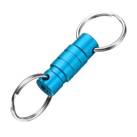 PATIKIL Quick Release Keychain, Detachable Pull Apart Key Rings Clip Spring Split Snap Separate Keychains Lock Holder for Car Purse Bag Belt, Blue