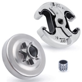 Adefol .325 7T Clutch Drum Bearing Kit for Husqvarna 455 460 Rancher Jonsered CS2255 Chainsaw, 455 Clutch Drum + Clutch Assy + Needle Bearing Replacement Parts for 537291702 537110503 (3 Pcs)