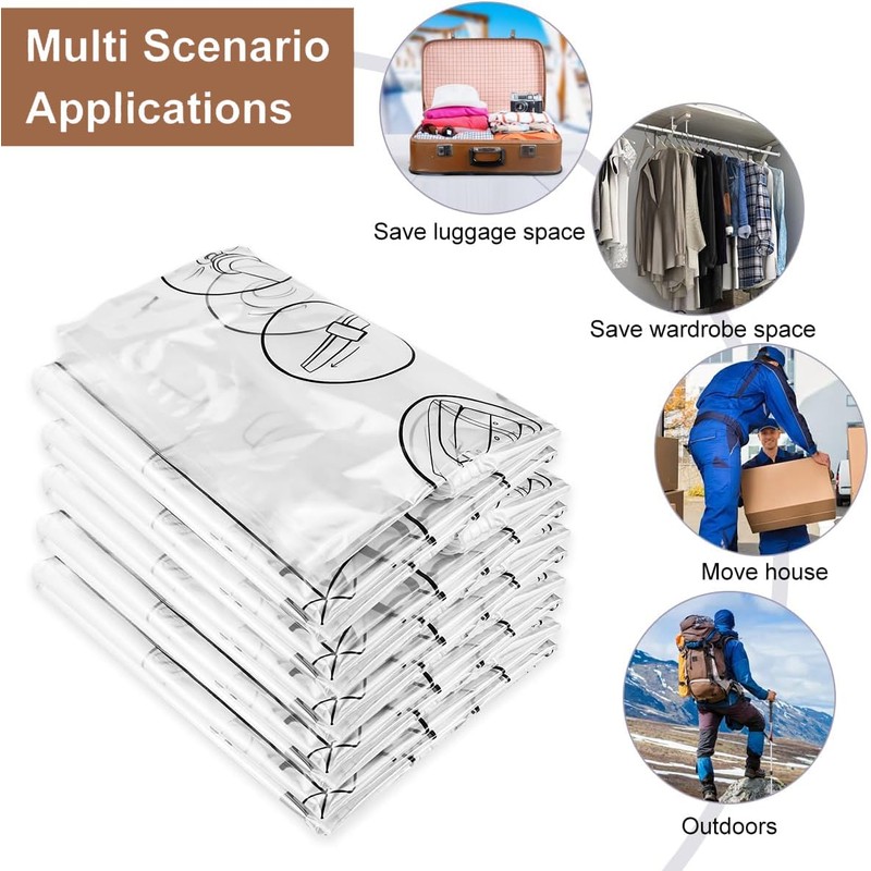 Neuytiky Vacuum Bags Pack of 8, Vacuum Bags for Clothing,