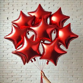 Red Star Shape Foil Mylar Balloons Red 18 inch for Birthday Party Decorations, Wedding Decor, Engagement Party, Holiday,Baby shower