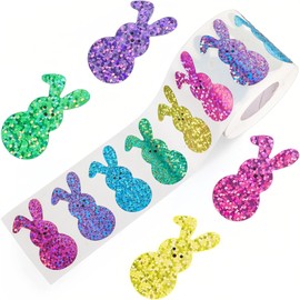 SSKHE 500 PCS Easter Stickers Easter Sticker for Children Kids Laser Stickers on a Roll Party Bag Fillers Party Favors