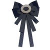 Chamvino Rhinestone striped Ribbon big bow tie exaggerated large bow