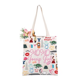 CMNIM Gos-ip Girl TV Show Inspired Gift Gos-ip Girl Characters Tote Bag New York Gifts Serena Blair Fan Reusable Grocery Bag (XOXO TE)