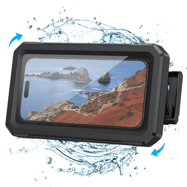 OMOTON Waterproof Shower Phone Holder 360° Rotation Wall Mounted Viewable