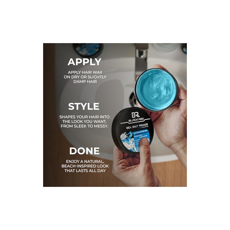 Black Red Sea Salt Pomade for Men 120ml | Strong