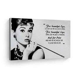 Smile Art Design Audrey Hepburn Breakfast at Tiffany`s Quotes Canvas Print Decorative Art Modern Wall Decor Artwork Bedroom Living Room Wall Art Ready to Hang Made in The USA 8x12