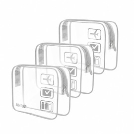 CGBE Set de 3 Neceseres de Viaje Impermeables - Transparente TSA