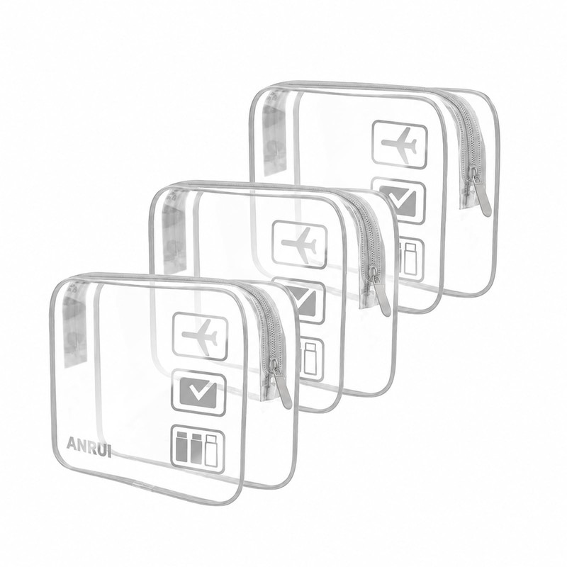 CGBE Set de 3 Neceseres de Viaje Impermeables - Transparente