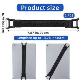 2pcs Security Tablets Hand Strap Holder for Tablet PC 7.8''-13'' Handle Grip High-Elasticity Bands One-Handed Operation No Dropping Strap Universal Elastic Bundle Grip Belt for Readers