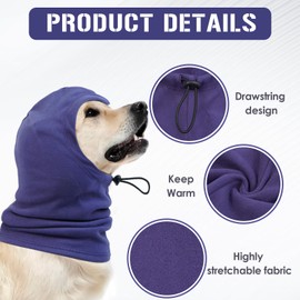 Katzinst Dog Tube Scarf for Neck and Ear Warmers for Dogs, Earmuffs, Anxiety Relief and Soothing Dog Ears, Warm Winter Pet Tube Scarf, Reduces Noise, Purple, S