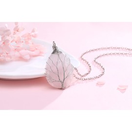 Mayting Tree of Life Gemstone Pendant Necklace Natural Stone Wire Wrapped Pendant Necklace Family Tree Jewellery for Women Men Gifts, Stone, No Gemstone