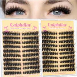 Fluffy Cat Eye Individual Lashes 80D+100D Volume Cluster Eyelash Extensions D Curl Lash Clusters 10-18mm Eyelash Clusters 380pcs Light & Right Cluster Lashes Thick Lash Extension Easier to Use