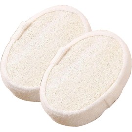 Lumbor37 Esponja Natural de Lufa, Esponja para Baño, Exfoliantes Naturales Puras, Bola de Esponjabon de Lufa Espesa, Limpieza Profunda Cuidado de la Piel Para Baño Spa Ducha（2P）