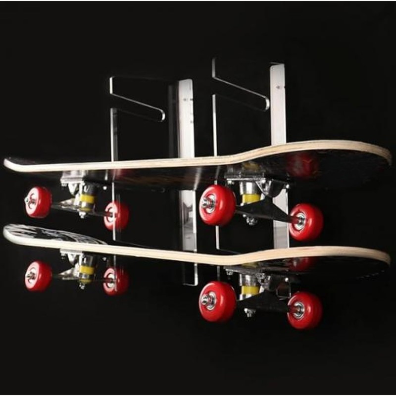 Skateboard Racks, Acrylic Wall Mount, 3-Layer Skateboard Holder, Snowboard Display