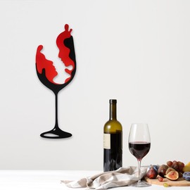 Rajukit Elegant Metal Wine Wall Decor Art - Versatile Kitchen & Bar Wall Sculpture for Home, Dining & Living Room - Lightweight & Durable Design