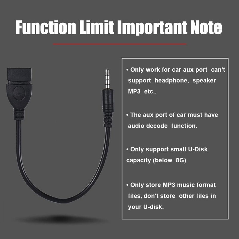 Warmstor 3.5mm (1/8 inch) AUX Audio Plug Male to USB