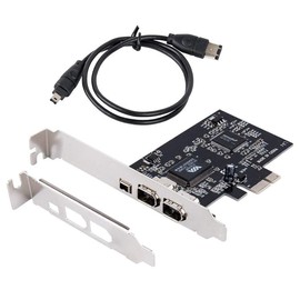 PCIe Firewire Card for Windows 10, IEEE 1394 PCI Express Adapter Controller 3 Ports (2 x 6 Pin and 1 x 4 Pin), 1394a PCI-E Firewire 800 Adapter for Windows 7/8 / Mac OS with 1394a 1394a with 1394a