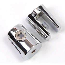 BSM Marketing SET OF 2 Wall Mounted Floating Acrylic Corner Shelves with Chrome Supports available in Clear, Black and White (Black, 150mm x 2)