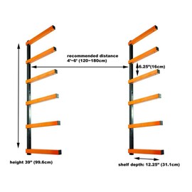 KASTFORCE KF1006 Lumber Storage Rack 6-Level System 110 lbs (50kg) per Level with Durable Sheet Metal Screws, Wood Rack, Workshop Rack