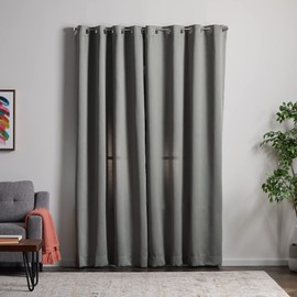 Linenspa 85% Blackout Curtain 2 Panels Set - Gray Curtains 95 Inch Length - Thermal Insulated, Noise Reducing - Dorm Room Essentials
