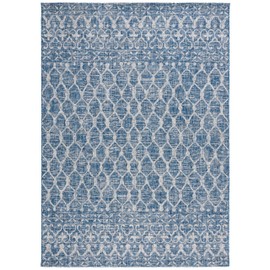 SAFAVIEH Courtyard Collection Area Rug - 8' x 10', Navy & Grey, Indoor/Outdoor, Waterproof & Easy Cleaning, Ideal for Patio, Backyard, Mudroom (CY8798-36821-8)