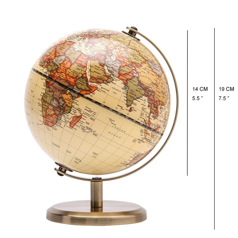 Annova Antique Globe Dia 5.5-inch / 14CM - Educational/Geographic/Modern Desktop